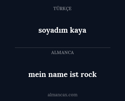 soyadım kaya - mein name ist rock