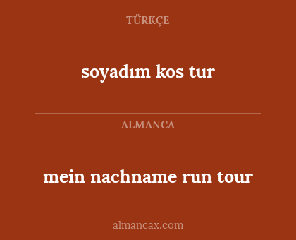soyadım kos tur - mein nachname run tour