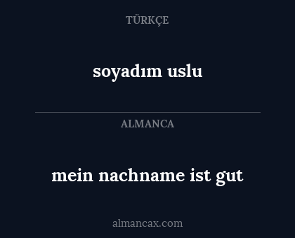 soyadım uslu - mein nachname ist gut