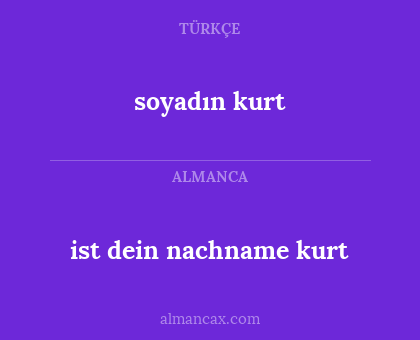 soyadın kurt - ist dein nachname kurt