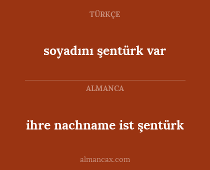 ihre nachname ist şentürk - soyadını şentürk var