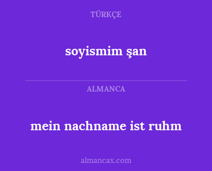 soyismim şan - mein nachname ist ruhm