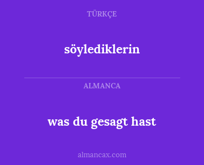 söylediklerin - was du gesagt hast