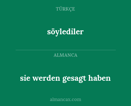 söylediler - sie werden gesagt haben