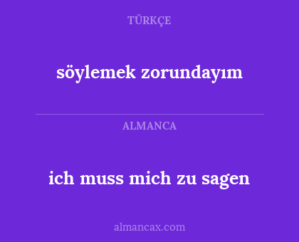 söylemek zorundayım - ich muss mich zu sagen