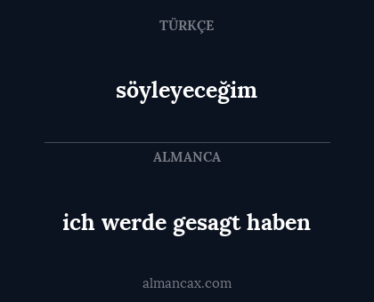 söyleyeceğim - ich werde gesagt haben