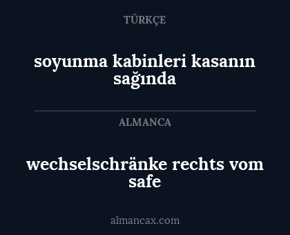 soyunma kabinleri kasanın sağında - wechselschränke rechts vom safe