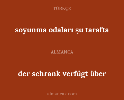der schrank verfügt über - soyunma odaları şu tarafta