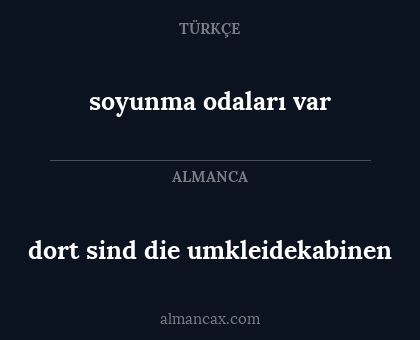 soyunma odaları var - dort sind die umkleidekabinen