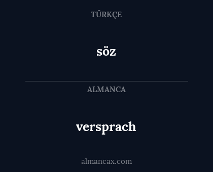 versprach - söz