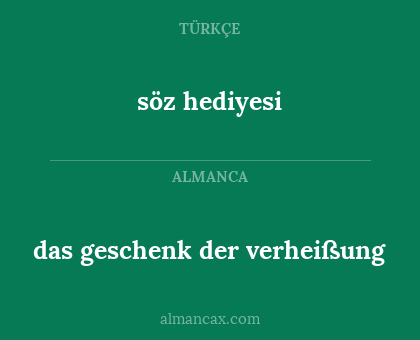 söz hediyesi - das geschenk der verheißung
