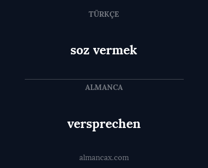 versprechen - soz vermek