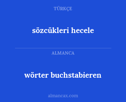 wörter buchstabieren - sözcükleri hecele