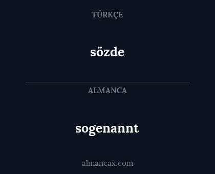 sözde - sogenannt
