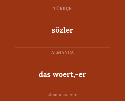 sözler - das woert,-er