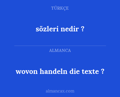 sözleri nedir ? - wovon handeln die texte ?