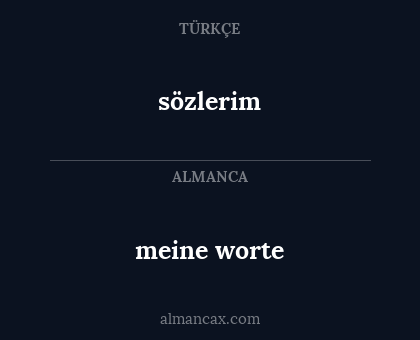meine worte - sözlerim