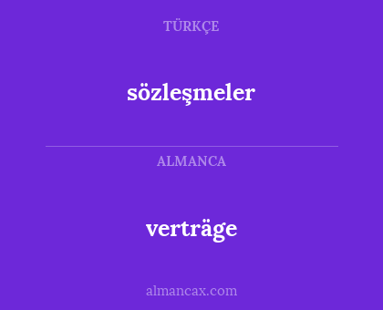 sözleşmeler - verträge