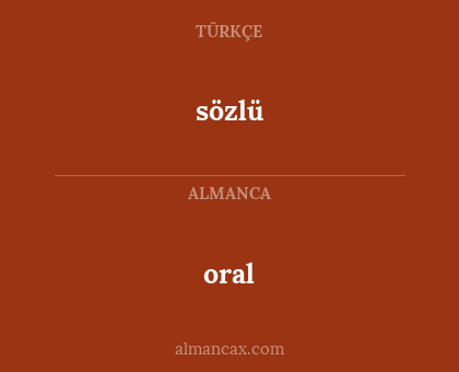 sözlü - oral