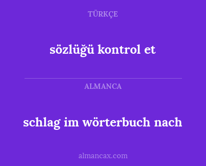 sözlüğü kontrol et - schlag im wörterbuch nach