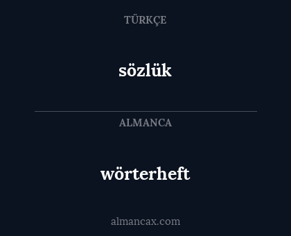 wörterheft - sözlük
