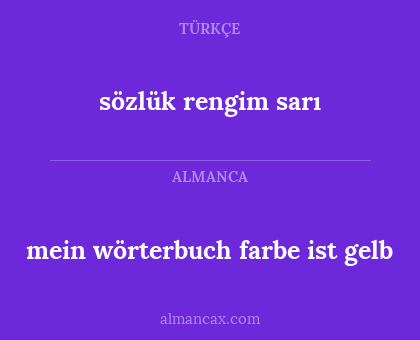 sözlük rengim sarı - mein wörterbuch farbe ist gelb
