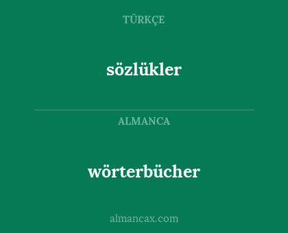 wörterbücher - sözlükler
