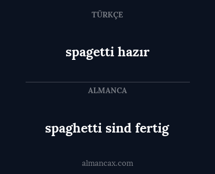spaghetti sind fertig - spagetti hazır