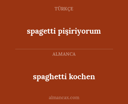 spaghetti kochen - spagetti pişiriyorum
