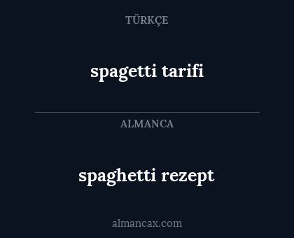 spaghetti rezept - spagetti tarifi