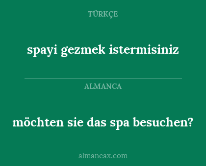 möchten sie das spa besuchen? - spayi gezmek istermisiniz