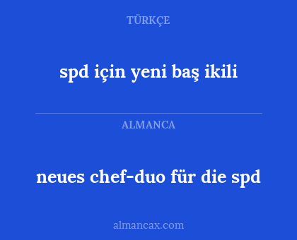 neues chef-duo für die spd - spd için yeni baş ikili