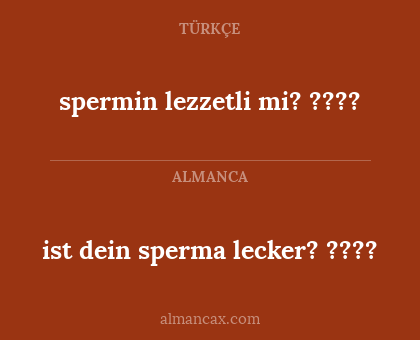 ist dein sperma lecker? ???? - spermin lezzetli mi? ????