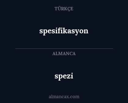 spezi - spesifikasyon