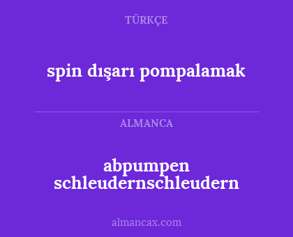 spin dışarı pompalamak - abpumpen schleudernschleudern