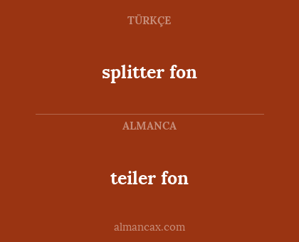 splitter fon - teiler fon