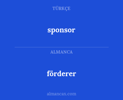 förderer - sponsor