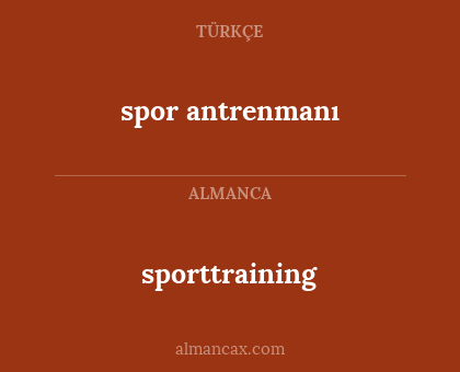 spor antrenmanı - sporttraining