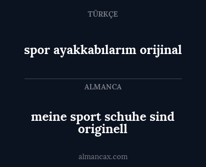 spor ayakkabılarım orijinal - meine sport schuhe sind originell