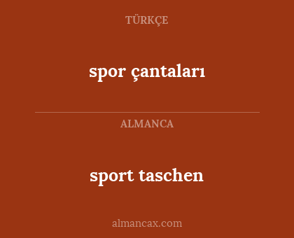 sport taschen - spor çantaları