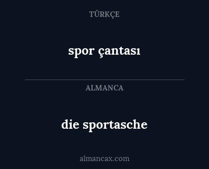 die sportasche - spor çantası