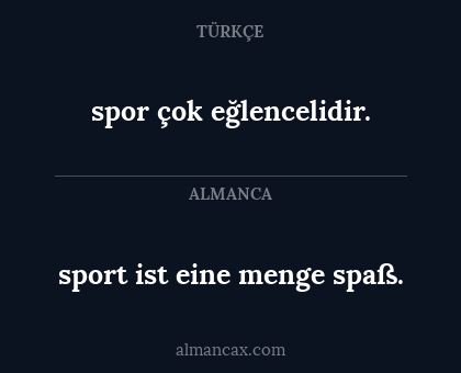 spor çok eğlencelidir. - sport ist eine menge spaß.