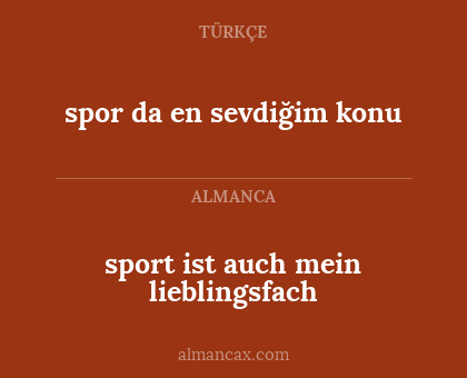 spor da en sevdiğim konu - sport ist auch mein lieblingsfach