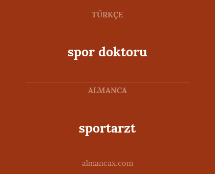 sportarzt - spor doktoru