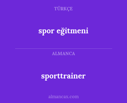sporttrainer - spor eğitmeni
