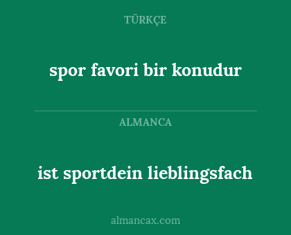 ist sportdein lieblingsfach - spor favori bir konudur