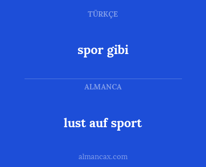 lust auf sport - spor gibi