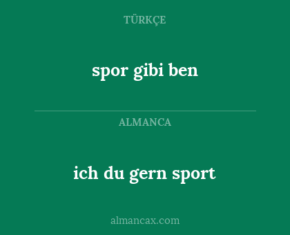 ich du gern sport - spor gibi ben