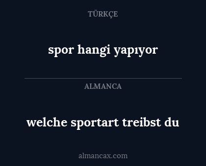spor hangi yapıyor - welche sportart treibst du