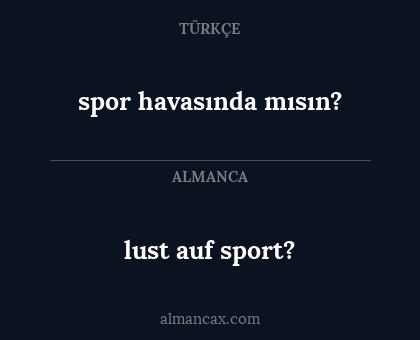 spor havasında mısın? - lust auf sport?